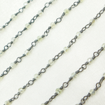 Load image into Gallery viewer, Coated Prehnite Oxidized 925 Sterling Silver Wire Chain. CPR5
