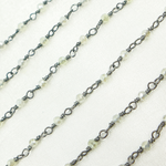 Load image into Gallery viewer, Coated Prehnite Oxidized 925 Sterling Silver Wire Chain. CPR5