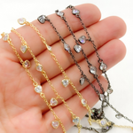 Load image into Gallery viewer, Cubic Zirconia Heart Shape Dangle & Connected Wire Chain. CZ36