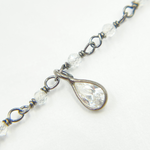 Load image into Gallery viewer, White Topaz & CZ Dangle Oxidized Wire Chain.
