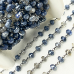 Load image into Gallery viewer, Coated Blue Quartz Oxidized Chain. CQU34