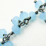 Load image into Gallery viewer, Blue Chalcedony Cluster Dangle 3.5mm Oxidized Wire Chain. BCL7
