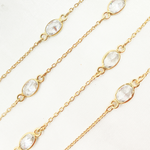 Load image into Gallery viewer, Cubic Zirconia Oval Shape Connector With Chain. CZ17