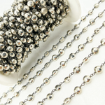 Load image into Gallery viewer, Steel Pyrite Small Coin Shape Oxidized Wire Chain. PYR41