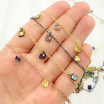 Load image into Gallery viewer, Multi Color Cubic Zirconia Square Shape Dangle Chain. CZ39