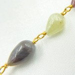 Load image into Gallery viewer, Multi Sapphire Tear Drop Shape Gold Plated Wire Chain.