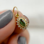 Load image into Gallery viewer, GDP644. 14k Solid Gold Diamond and Gemstone Oval Charm