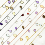 Load image into Gallery viewer, Multi Gemstone Mix Shape Dangle Wire Chain. MGS10
