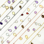 Load image into Gallery viewer, Multi Gemstone Mix Shape Dangle Wire Chain. MGS10