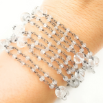 Load image into Gallery viewer, Crystal Fancy Oxidized 925 Sterling Silver Wire Chain. CR28