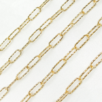 Load image into Gallery viewer, Gold Plated 925 Sterling Silver Diamond Cut Paperclip Chain. V8GP

