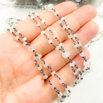 Load image into Gallery viewer, Moonstone Fancy Oxidized Wire Chain. MS61