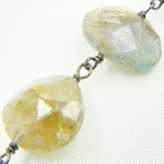 Load image into Gallery viewer, Labradorite Heart Shape Oxidized Wire Chain. LAB6