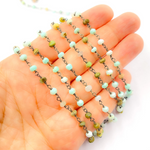 Load image into Gallery viewer, Peruvian Opal Wire Wrap Chain. PO4
