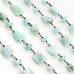 Load image into Gallery viewer, Larimar Oxidized Wire Chain. LAR9
