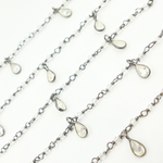 Load image into Gallery viewer, White Topaz &amp; CZ Dangle Oxidized Wire Chain. TOP10
