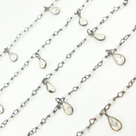 Load image into Gallery viewer, White Topaz & CZ Dangle Oxidized Wire Chain. TOP10