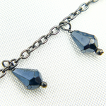 Load image into Gallery viewer, Coated Black Spinel Drop Dangle Oxidized Wire Chain
