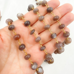 Load image into Gallery viewer, Chocolate Moonstone Gold Plated Wire Chain. MS58