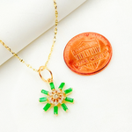 Load image into Gallery viewer, 14K Solid Gold Diamond Sun Shape Charm. GDP634