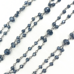 Load image into Gallery viewer, Coated Black Spinel Fancy Oxidized Wire Chain.