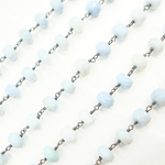 Load image into Gallery viewer, Blue Opal Rondel Oxidized Wire Chain. BLO6