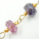 Load image into Gallery viewer, Multi Sapphire Ombre Gold Plated Wire Chain. MSA30