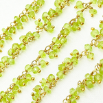 Load image into Gallery viewer, Peridot Cluster Dangle Gold Plated Wire Chain