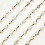 Load image into Gallery viewer, Coated Siloni Moonstone Oxidized Wire Chain. CMS83