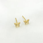 Load image into Gallery viewer, 14k Solid Gold Diamond Butterfly Stud Earrings. ER412615Y
