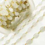 Load image into Gallery viewer, Moonstone Oval Shape Gold Plated Wire Chain. MS56