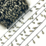Load image into Gallery viewer, Pyrite Drop Dangle Oxidized Wire Chain. PYR25