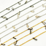 Load image into Gallery viewer, White Moonstone Pear Shape Dangle Wire Chain. WMS1