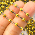 Load image into Gallery viewer, Gold Coated Pyrite Wire Chain. PYR34