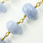 Load image into Gallery viewer, Blue Lace Agate Gold Plated Wire Chain. BLU4

