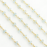 Load image into Gallery viewer, Aquamarine Gold Plated Wire Chain. AQU24