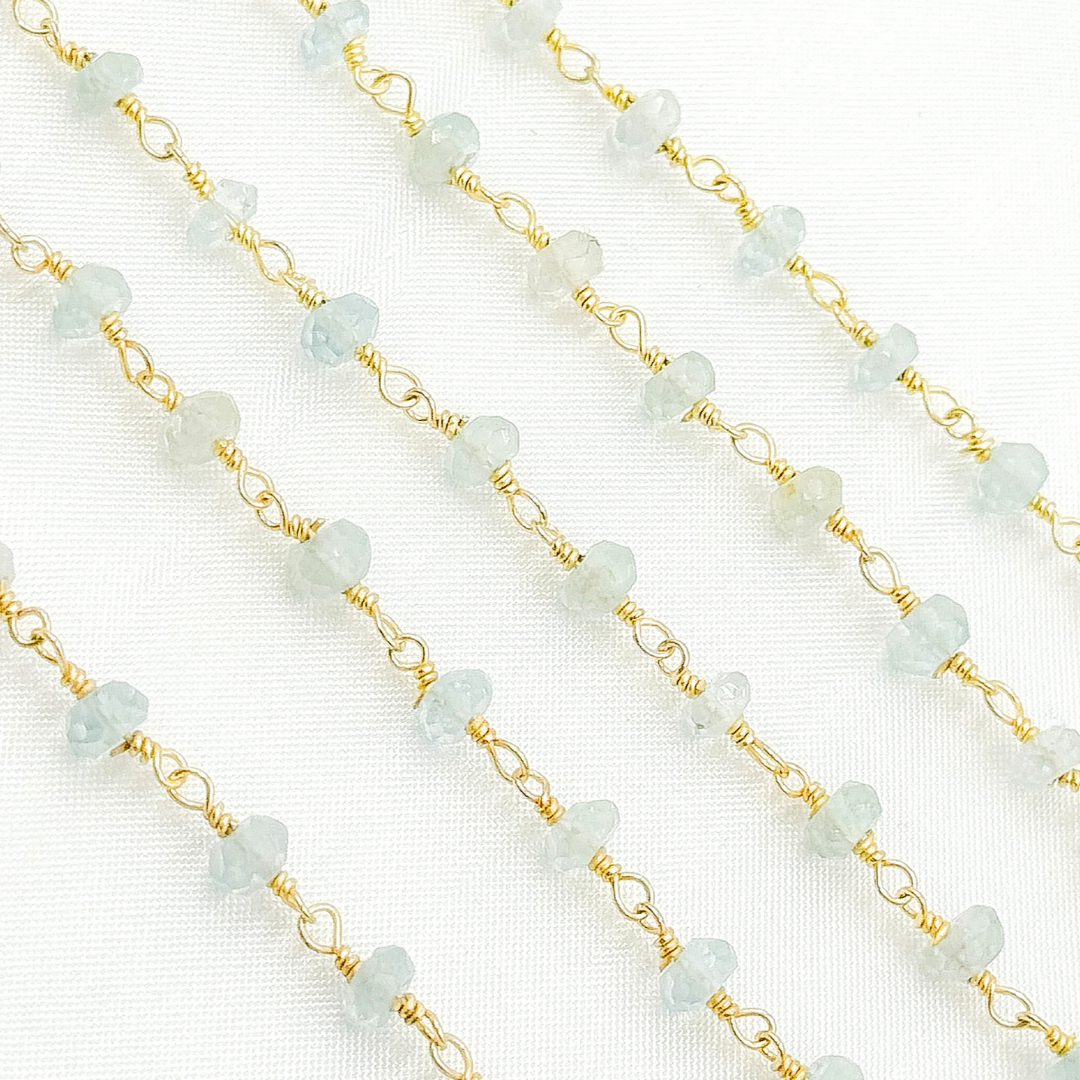 Aquamarine Gold Plated Wire Chain. AQU24