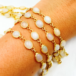 Load image into Gallery viewer, Ethiopian Opal Oval Shape Bezel Gold Plated Wire Chain. ETH10