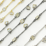 Load image into Gallery viewer, Cubic Zirconia Square Shape Dangle & Connected Wire Chain. CZ33