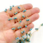 Load image into Gallery viewer, Turquoise Dangle Gold Plated Wire Chain. TRQ5