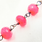 Load image into Gallery viewer, Pink Chalcedony Oxidized Wire Chain. PCL18
