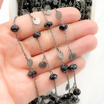 Load image into Gallery viewer, Black Spinel Wire Chain