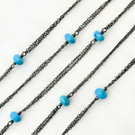Load image into Gallery viewer, Turquoise Double Oxidized Connected Wire Chain. TRQ14