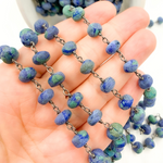 Load image into Gallery viewer, Azurite Malachite Oxidized Wire Chain. AZM2