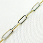 Load image into Gallery viewer, Two Tone Gold Plated and 925 Sterling Silver Paperclip Chain. Z112GS
