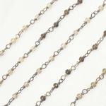 Load image into Gallery viewer, Shaded Smoky Quartz Oxidized Wire Chain. SMQ10