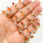 Load image into Gallery viewer, Fire Opal Oxidized Gold Plated Wire Chain