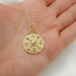 Load image into Gallery viewer, 14k Solid Gold Diamond Medallion Compass Charm. GDP411