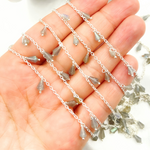 Load image into Gallery viewer, Labradorite Drop Dangle 925 Sterling Silver Wire Chain. LAB108