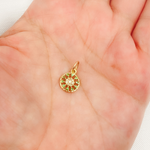 Load image into Gallery viewer, 14K Solid Gold Diamond Circle Charm. GDP471